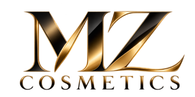 לוגו יוקרתי mz קוסמטיקס בזהב ושחור